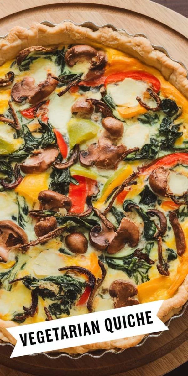 Creamy Vegetarian Spinach & Mushroom Quiche