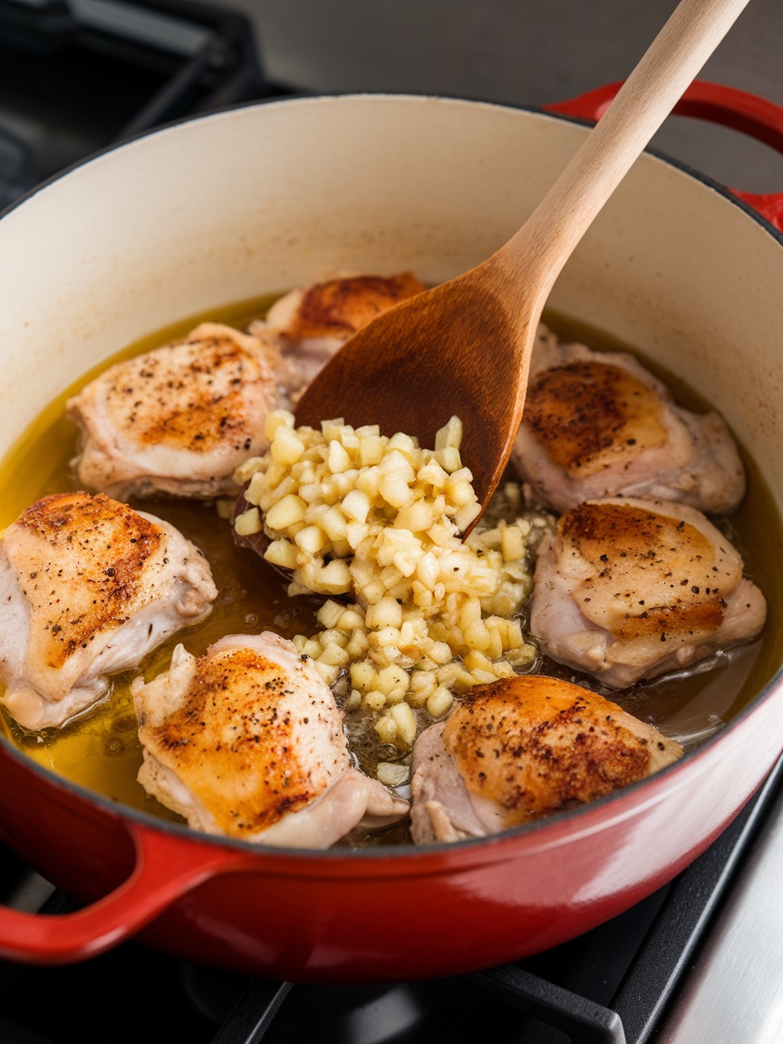 One Pot Chicken Caesar Pasta Recipe process image