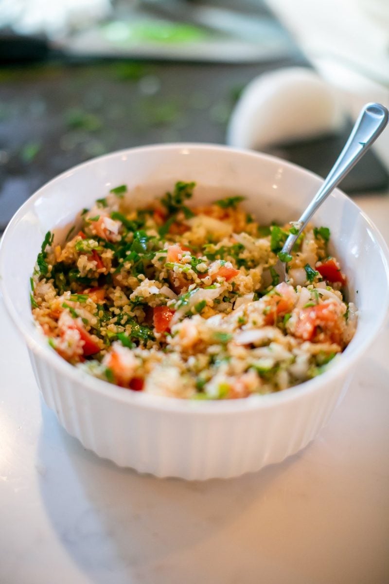 Falafel & Tabbouleh Bowl — homemade tabouli salad