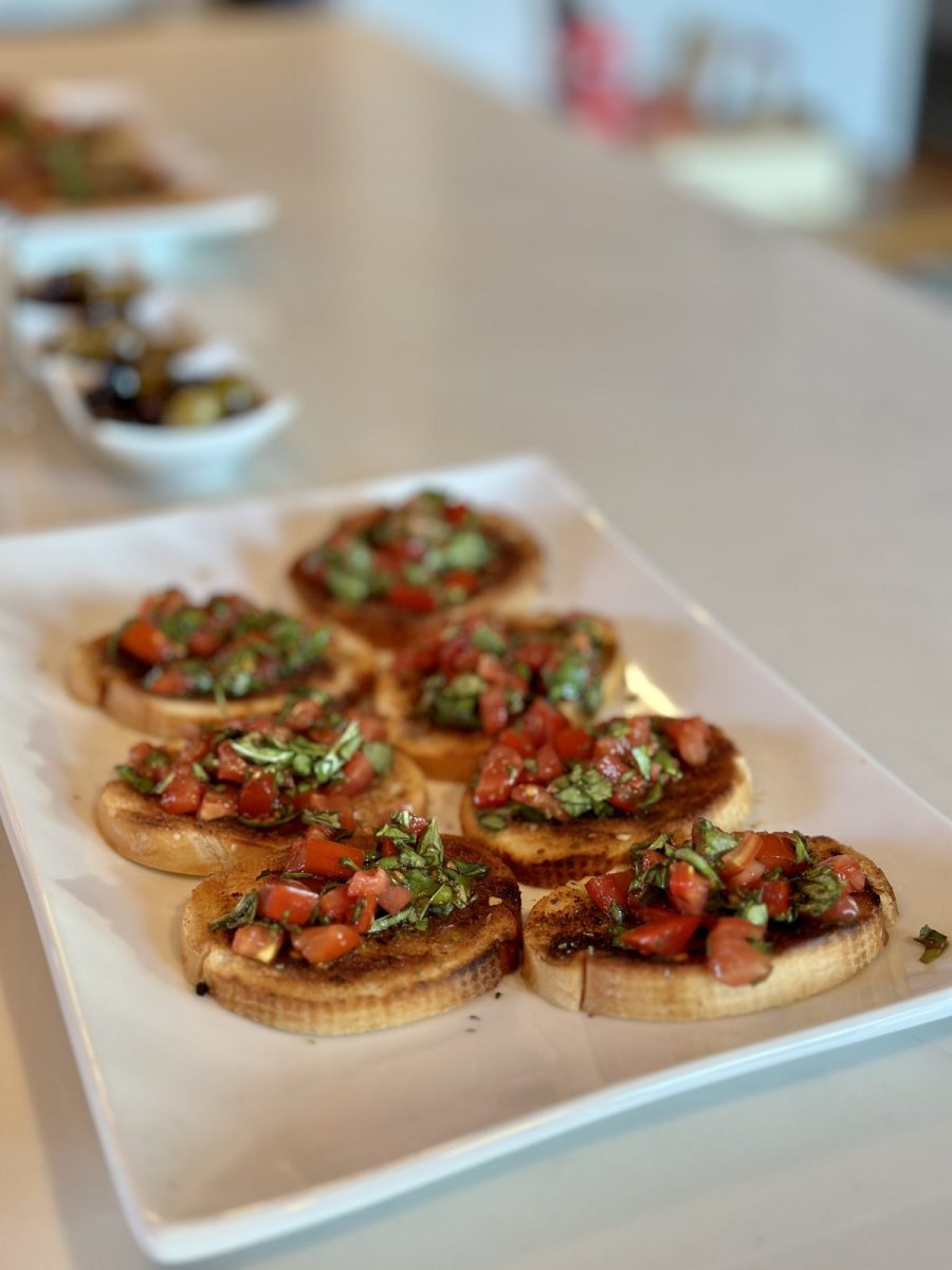 Tomato basil bruschetta tray