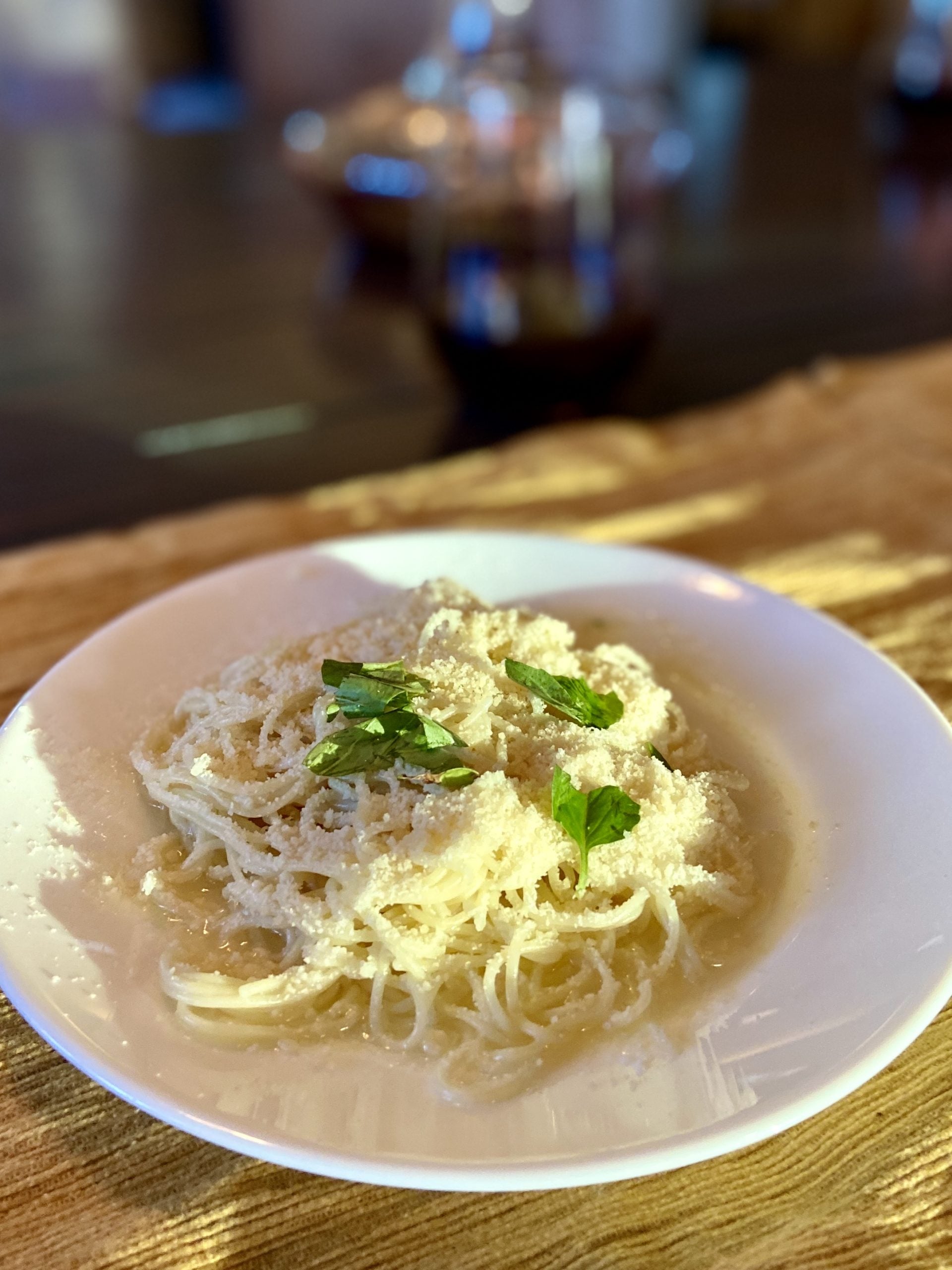 1) Garlic Butter Pasta with Parmesan