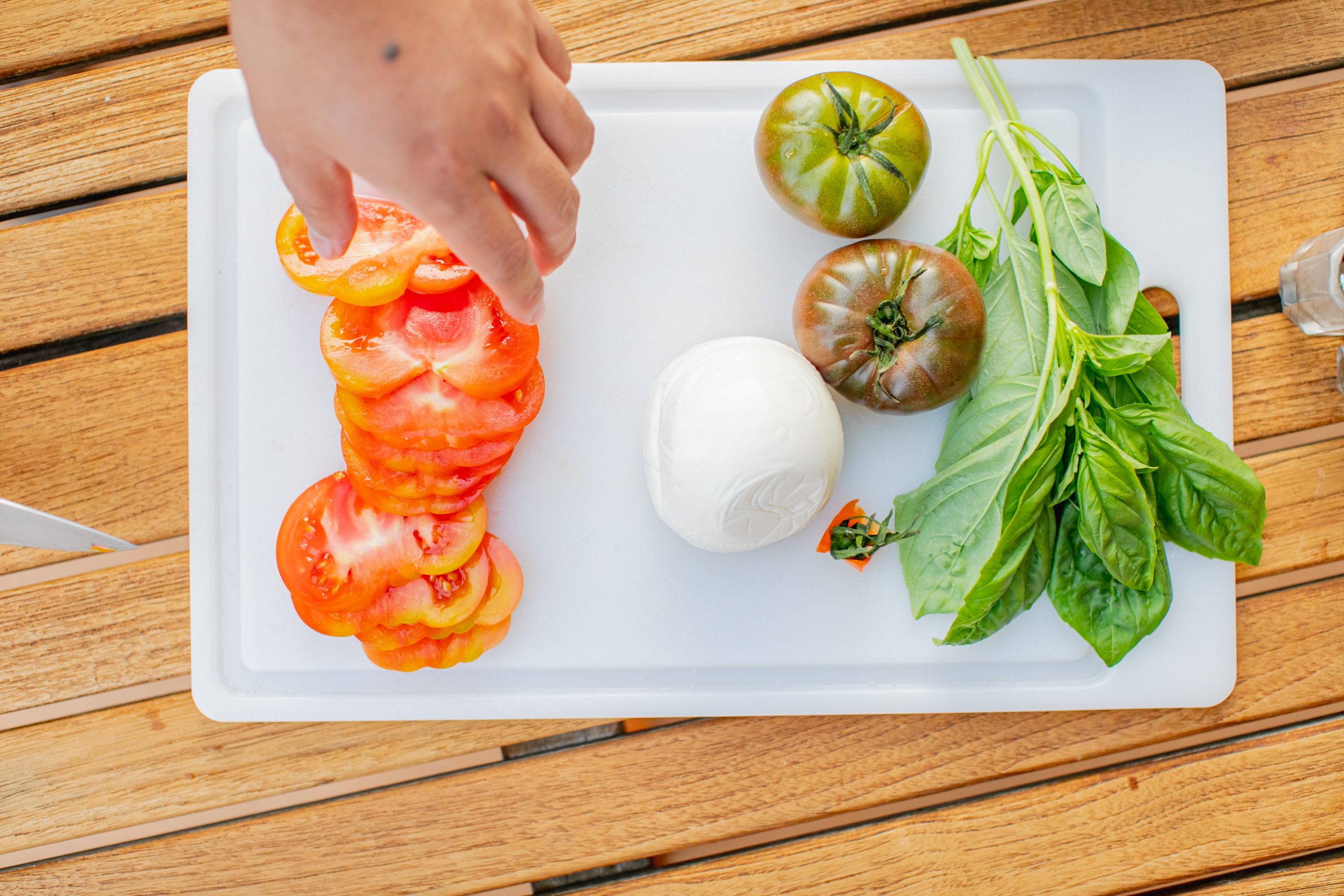 22) Caprese Skewers (Tomato, Mozzarella, Basil)