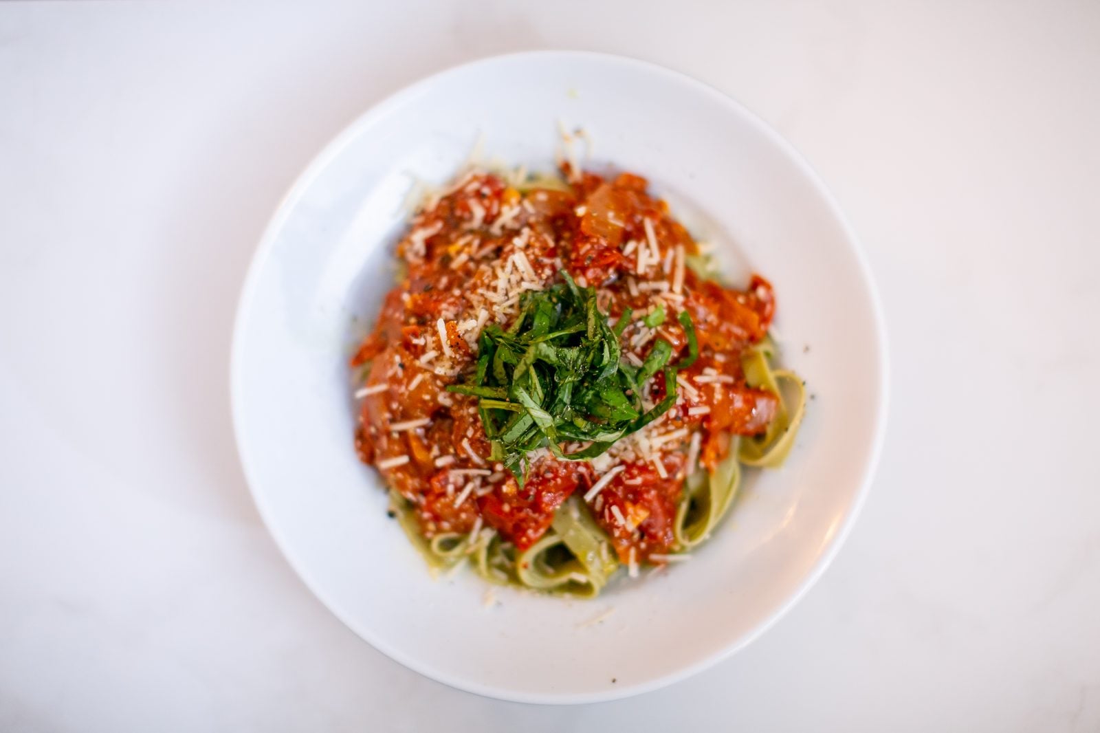 1) Rigatoni with Spicy Sausage & Creamy Tomato Sauce