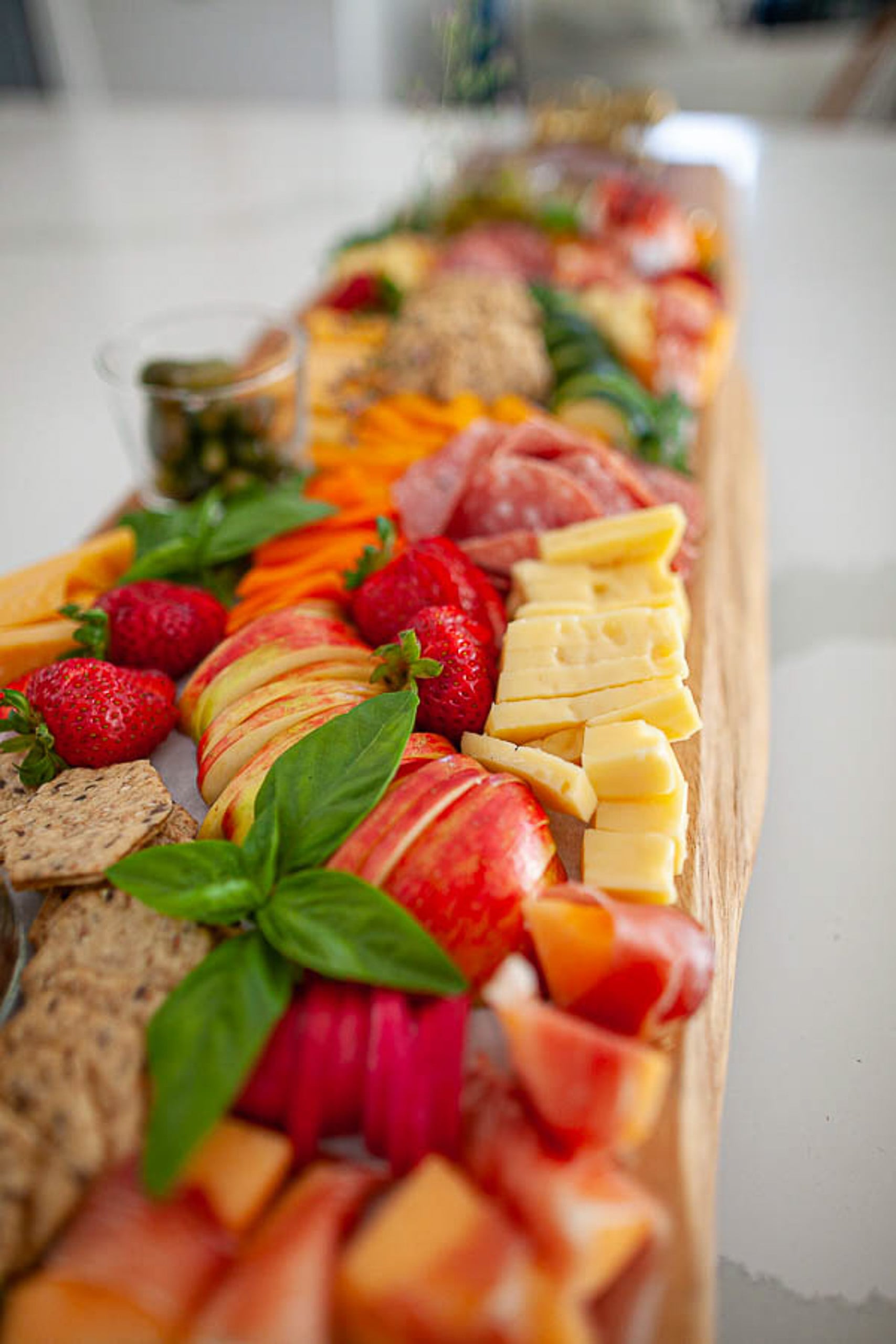 22) Breakfast Charcuterie Board (Meat, Cheese, Fruit, Jam)