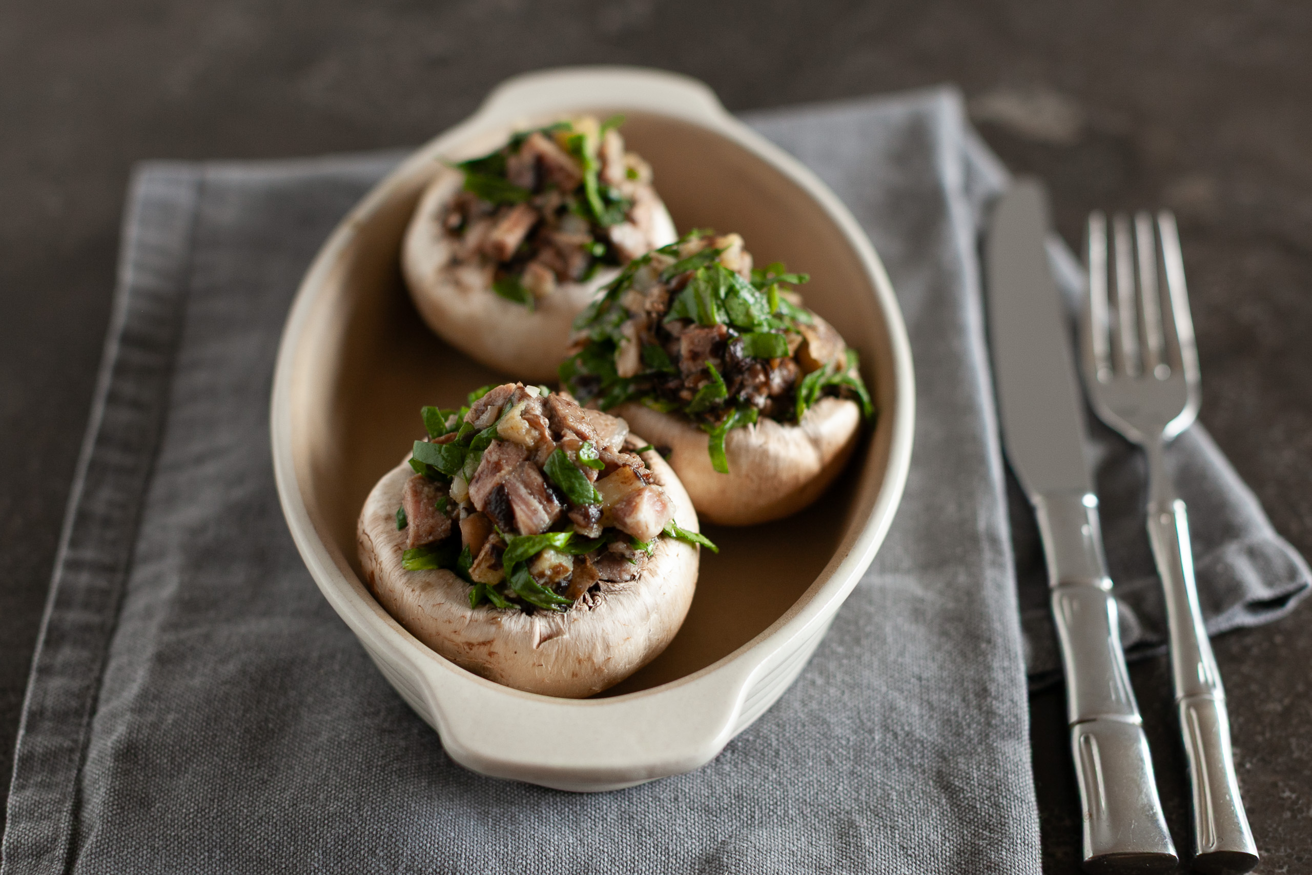 26) Air Fryer Spinach & Cheese Stuffed Mushrooms