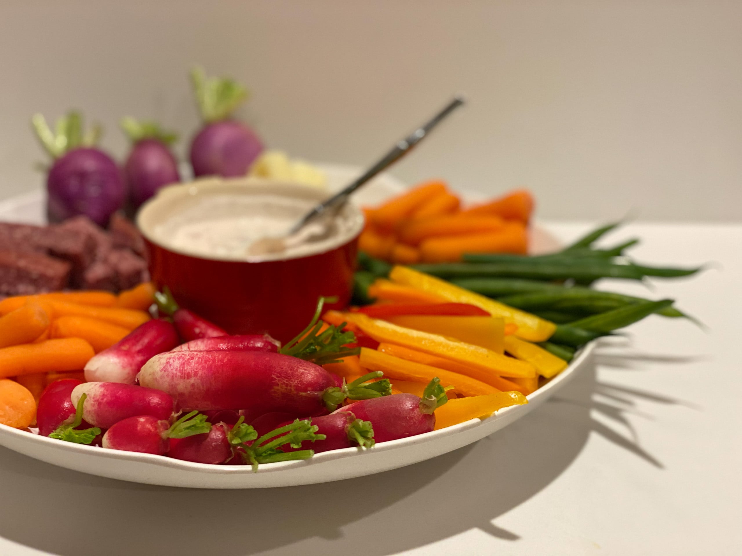 17) Veggie Crudités with Green Goddess Dip