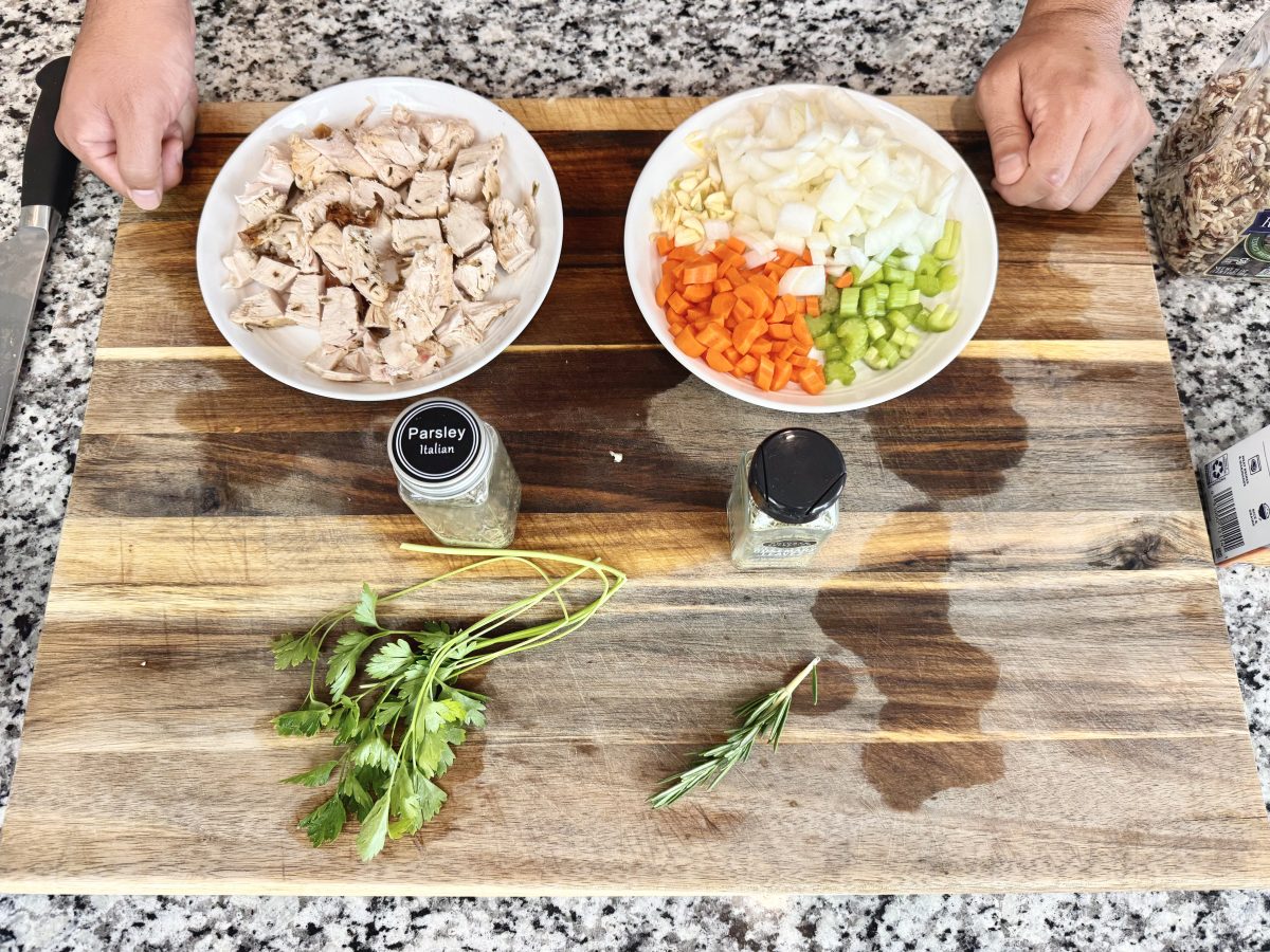 Seasoning vegetables in the skillet while they cook