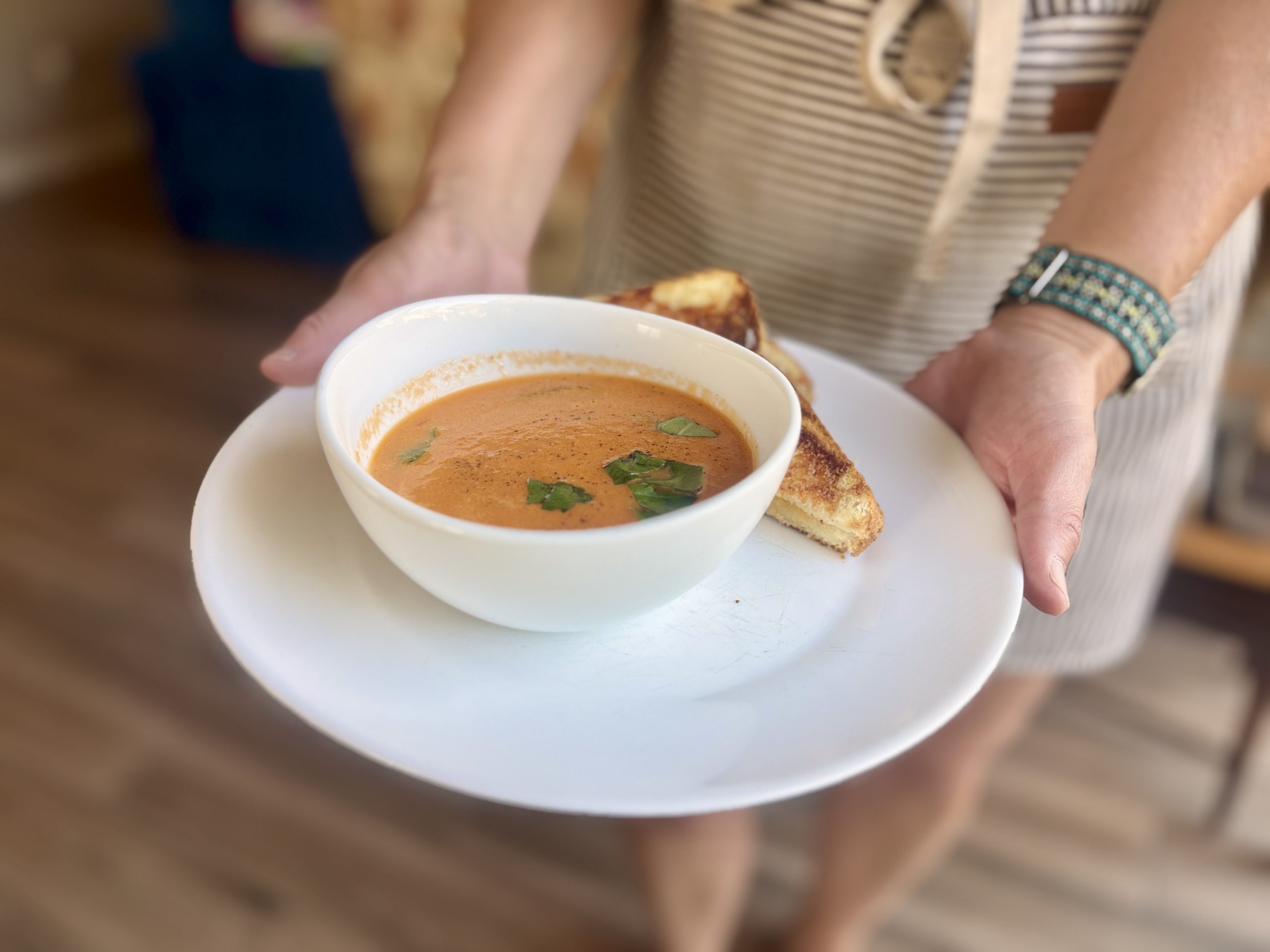 Tomato Soup with Parmesan-Crusted Grilled Cheese
